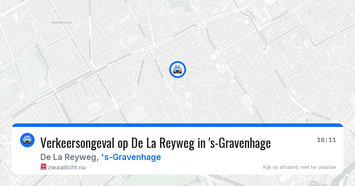 Verkeersongeval op De La Reyweg in 's-Gravenhage — 20 mrt 2026