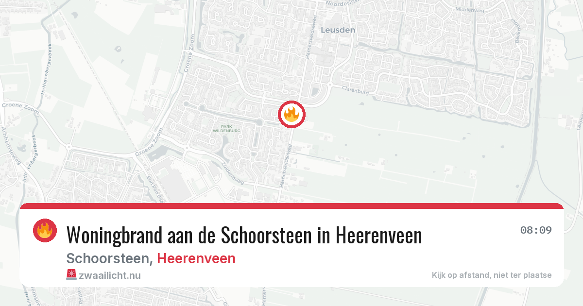 Woningbrand aan de Schoorsteen in Heerenveen — 24 jan 2026