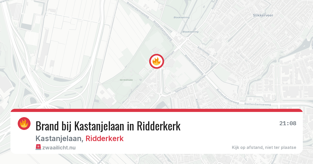 Brand bij Kastanjelaan in Ridderkerk — 23 mrt 2026