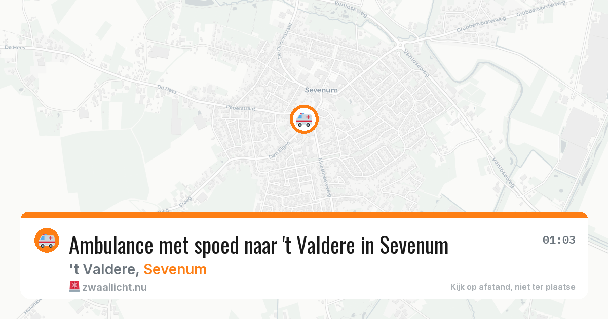 Ambulance met spoed naar 't Valdere in Sevenum — 24 jul 2026