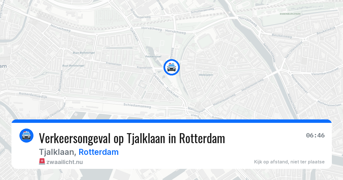 Verkeersongeval op Tjalklaan in Rotterdam — 6 jun 2026