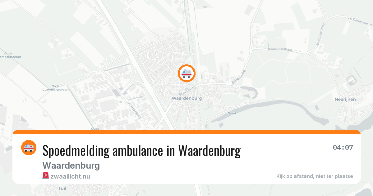 Spoedmelding ambulance in Waardenburg — 13 jul 2026