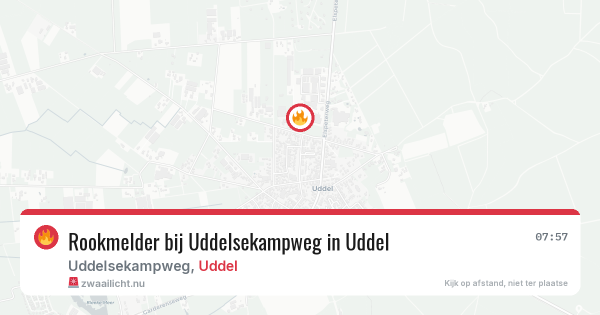 Rookmelder bij Uddelsekampweg in Uddel — 22 mrt 2026