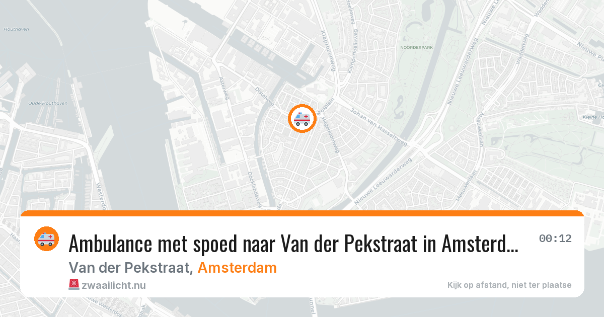 Ambulance met spoed naar Van der Pekstraat in Amsterdam — 31 mei 2026