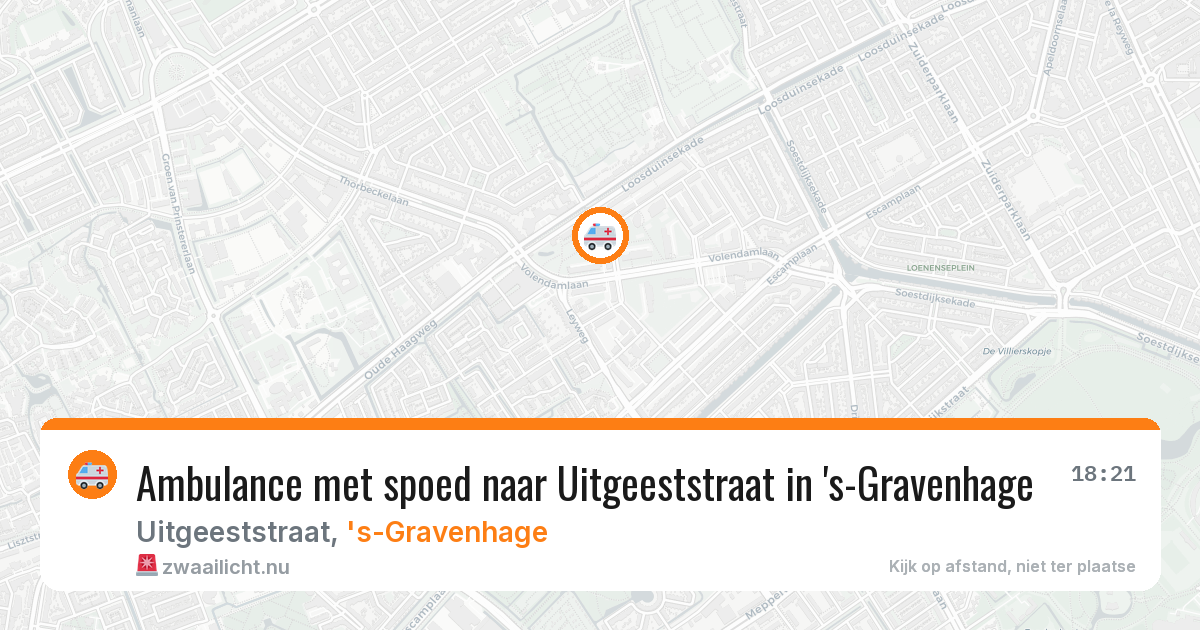 Ambulance met spoed naar Uitgeeststraat in 's-Gravenhage — 12 jul 2026