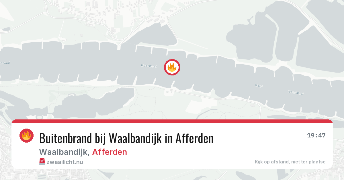 Buitenbrand bij Waalbandijk in Afferden — 7 mrt 2026