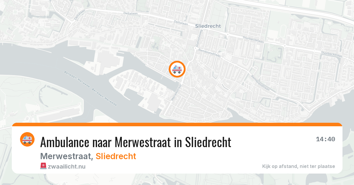 Ambulance naar Merwestraat in Sliedrecht — 23 jul 2026