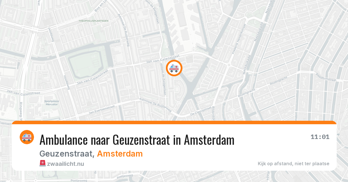 Ambulance naar Geuzenstraat in Amsterdam — 18 mei 2026