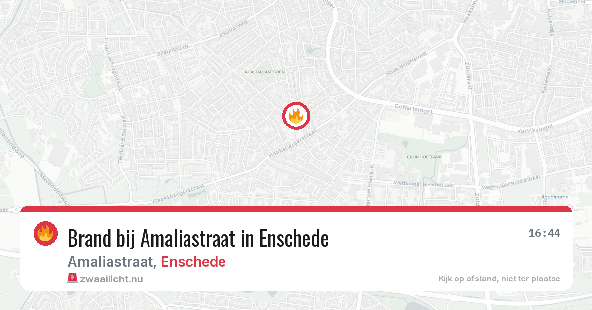 Brand bij Amaliastraat in Enschede — 14 mei 2026