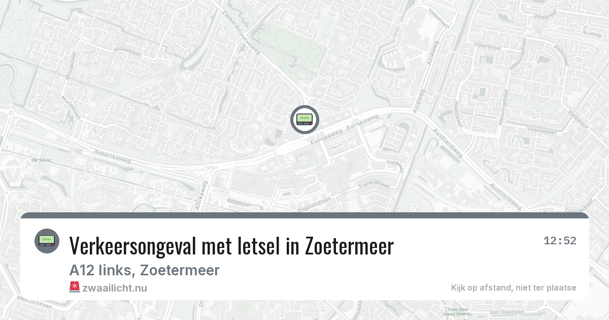 Verkeersongeval met letsel in Zoetermeer — 12 feb 2026
