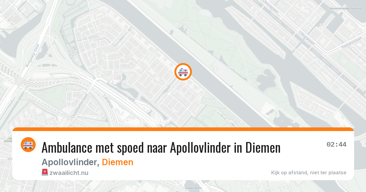 Ambulance met spoed naar Apollovlinder in Diemen — 18 mrt 2026