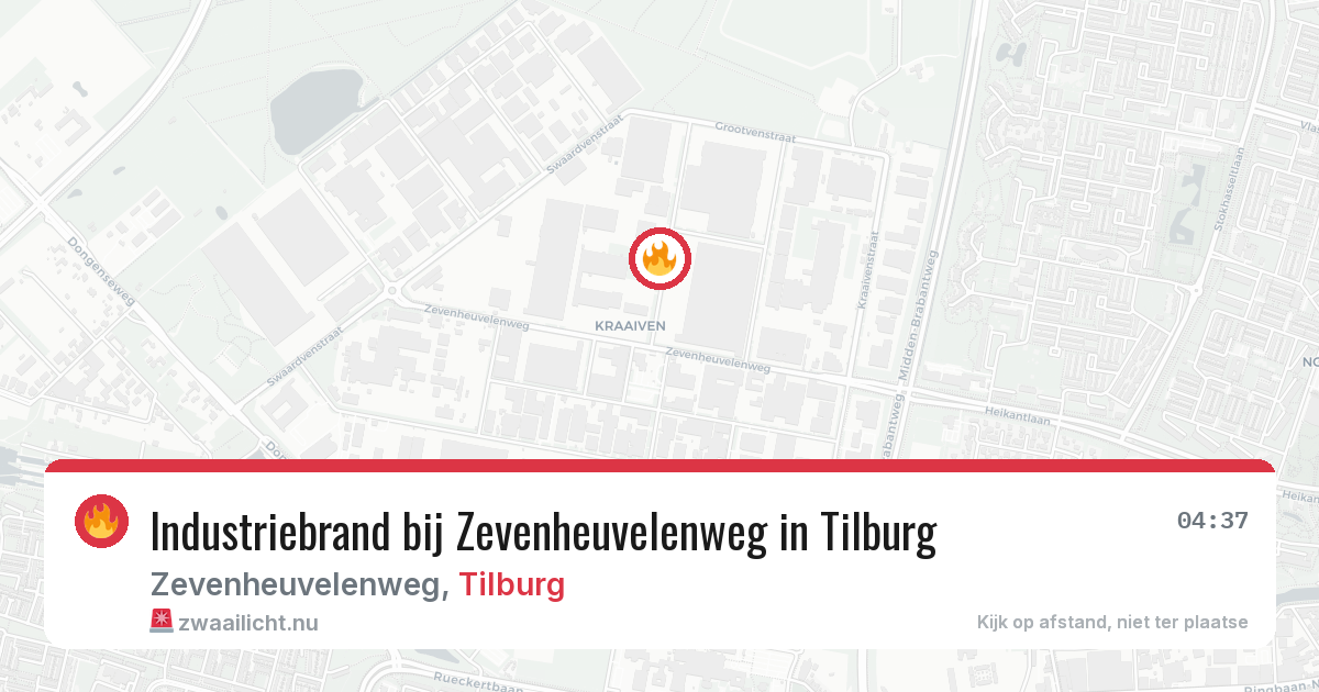 Industriebrand bij Zevenheuvelenweg in Tilburg — 13 apr 2026