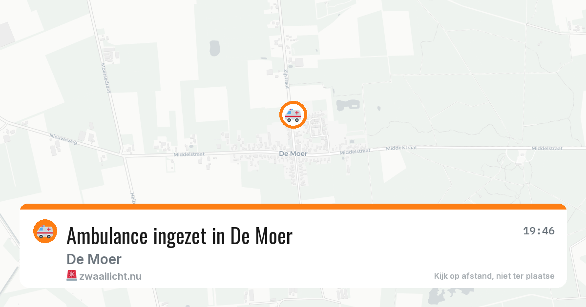 Ambulance ingezet in De Moer — 20 jul 2026