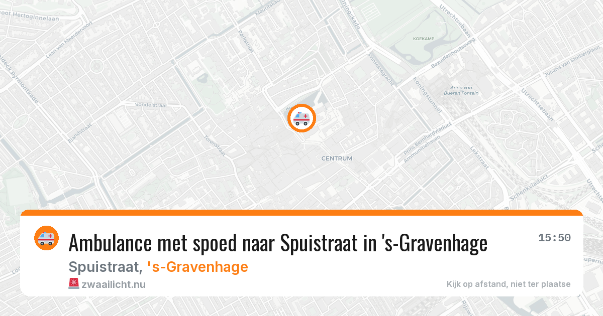 Ambulance met spoed naar Spuistraat in 's-Gravenhage — 16 mei 2026