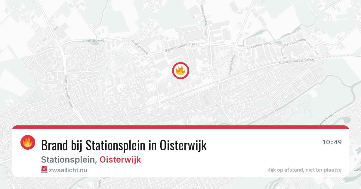 Brand bij Stationsplein in Oisterwijk — 25 jul 2026