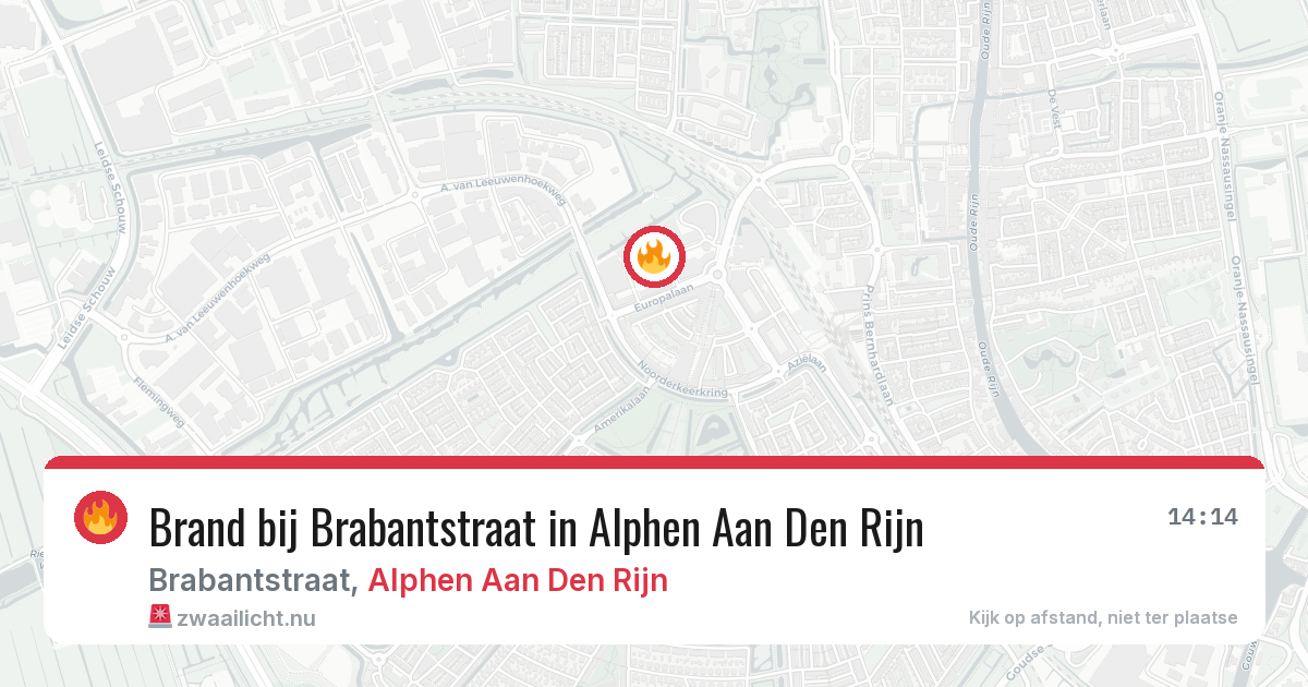 Brand bij Brabantstraat in Alphen Aan Den Rijn — 17 jul 2026