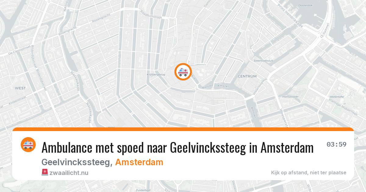 Ambulance met spoed naar Geelvinckssteeg in Amsterdam — 16 jul 2026