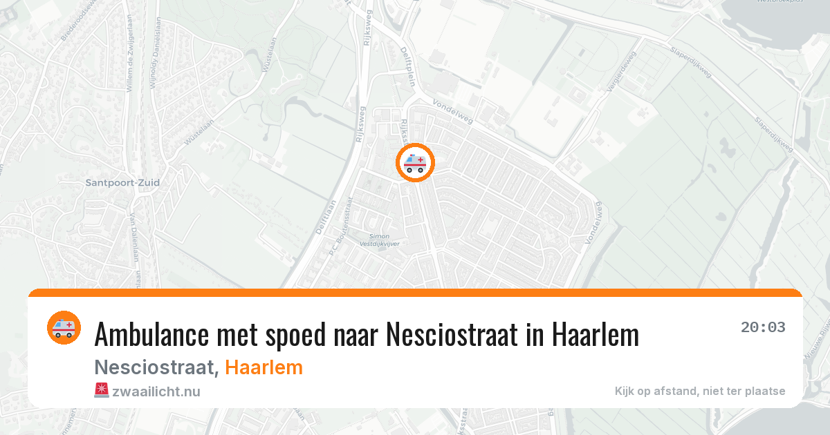 Ambulance met spoed naar Nesciostraat in Haarlem — 1 jun 2026