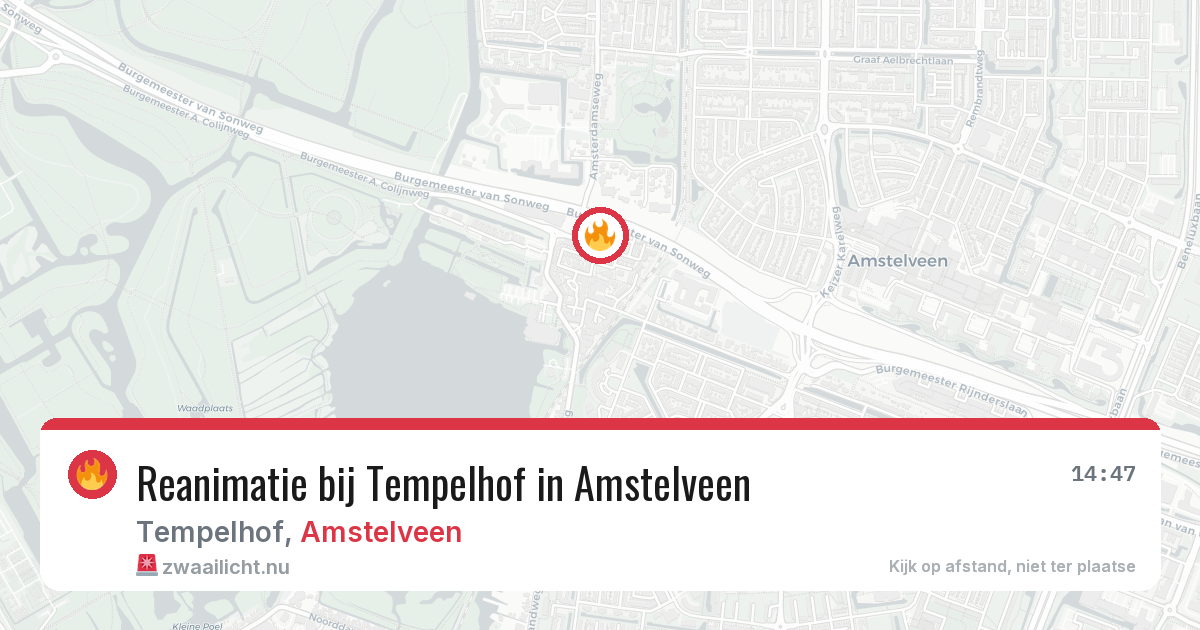 Reanimatie bij Tempelhof in Amstelveen — 25 jul 2026