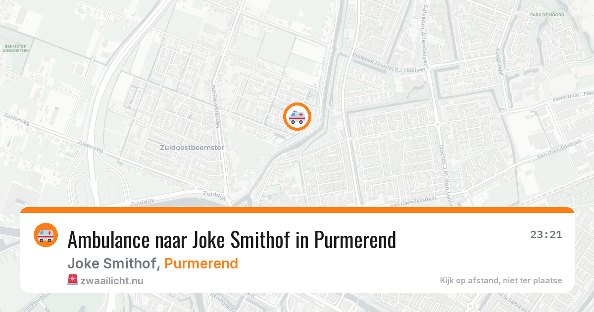 Ambulance naar Joke Smithof in Purmerend — 18 jul 2026