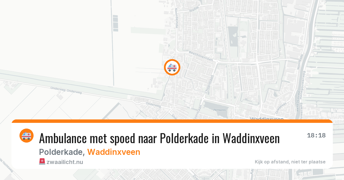 Ambulance met spoed naar Polderkade in Waddinxveen — 26 feb 2026