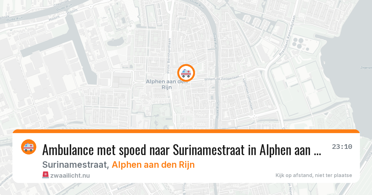 Ambulance met spoed naar Surinamestraat in Alphen aan den Rijn — 12 jul 2026