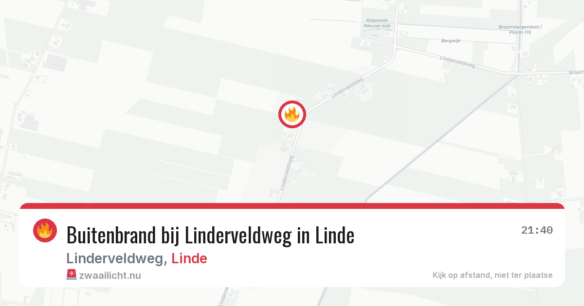 Buitenbrand bij Linderveldweg in Linde — 10 mei 2026