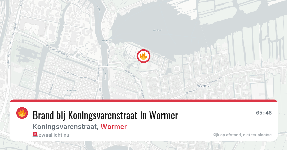 Brand bij Koningsvarenstraat in Wormer — 23 mei 2026