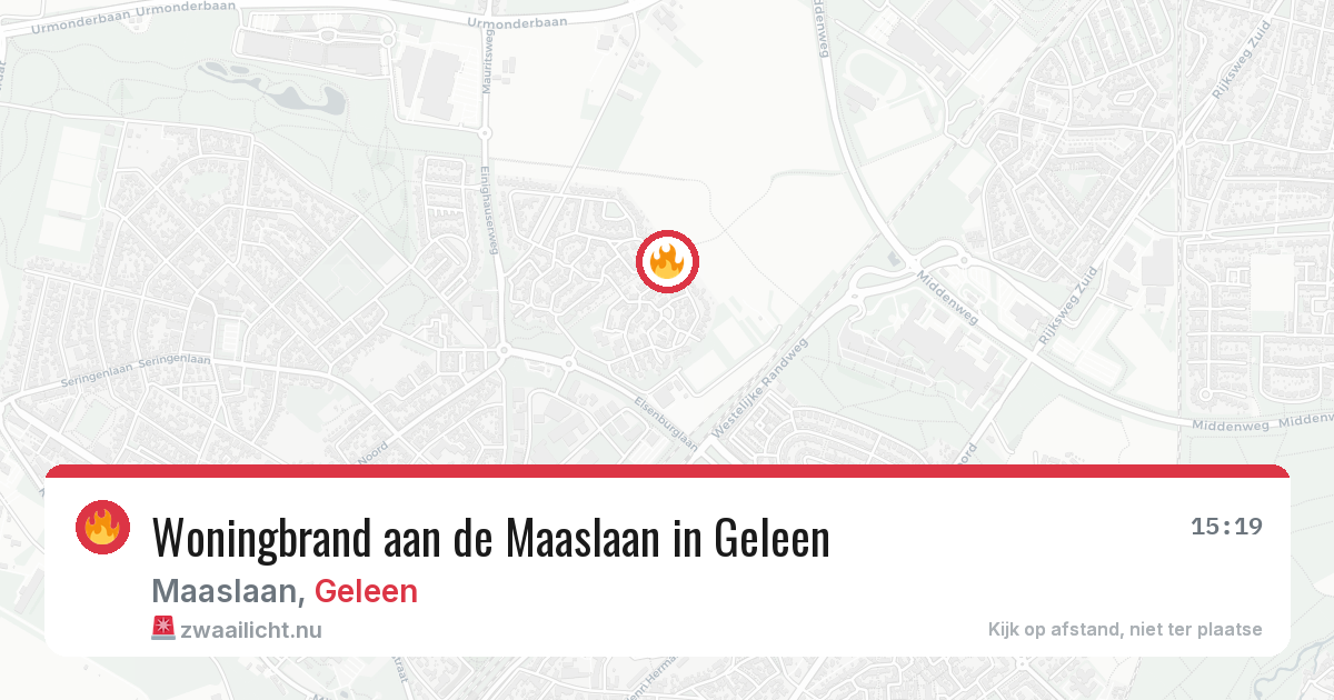 Woningbrand aan de Maaslaan in Geleen — 15 jul 2026