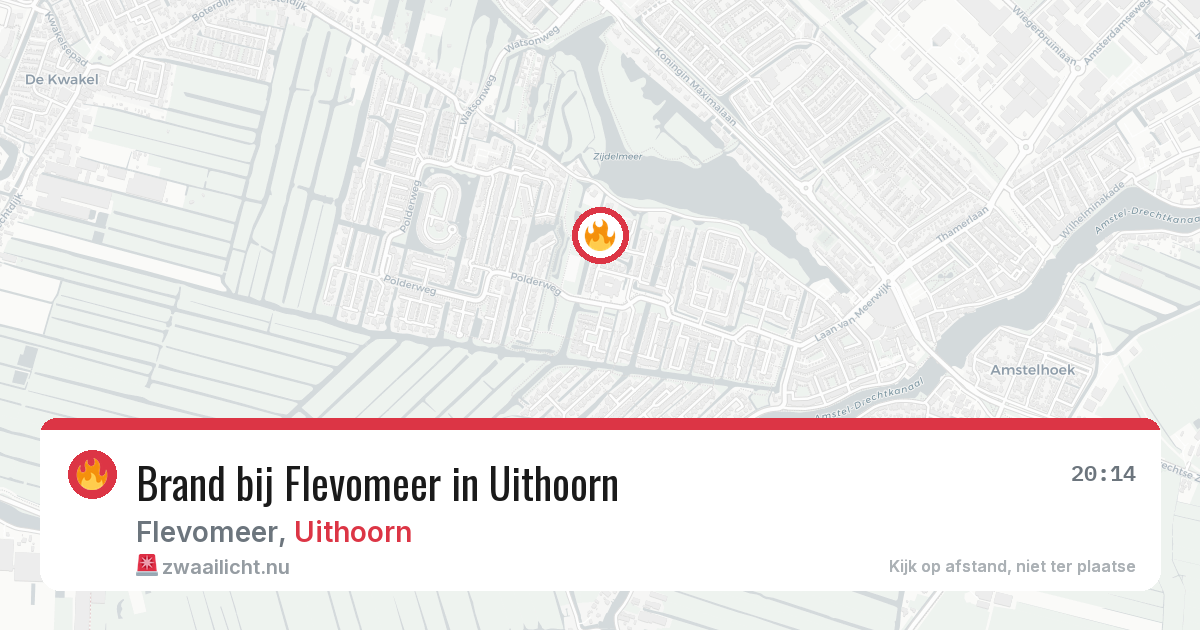 Brand bij Flevomeer in Uithoorn — 4 mei 2026