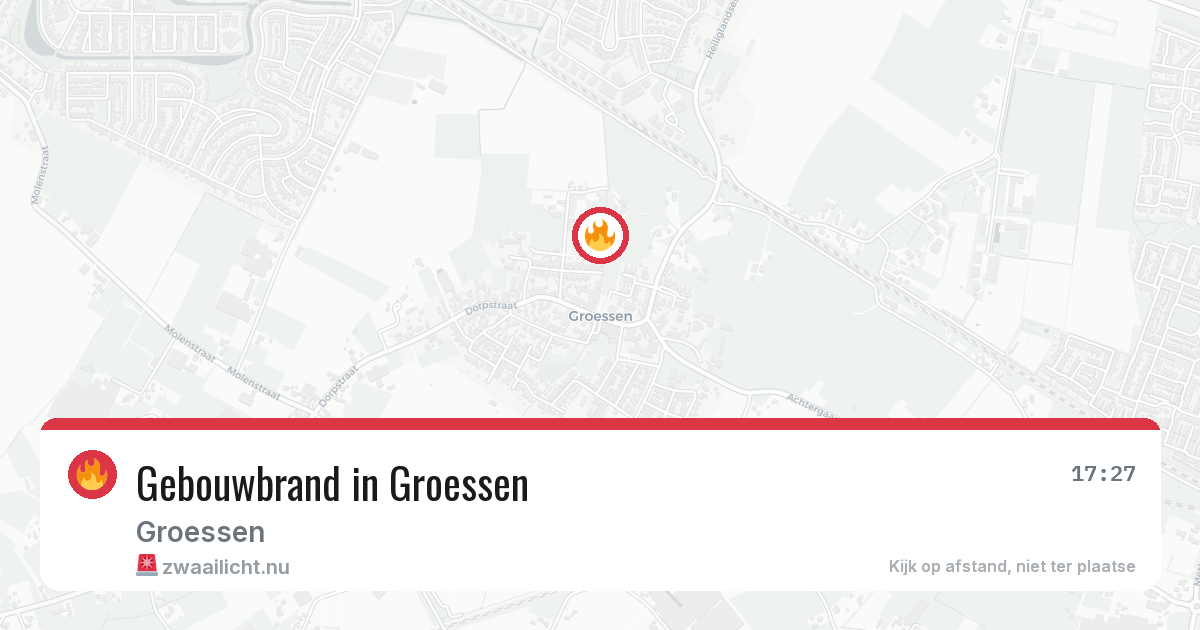 Gebouwbrand in Groessen — 22 feb 2026