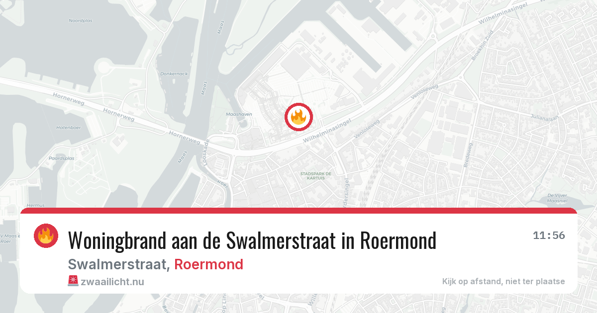 Woningbrand aan de Swalmerstraat in Roermond — 21 jul 2026