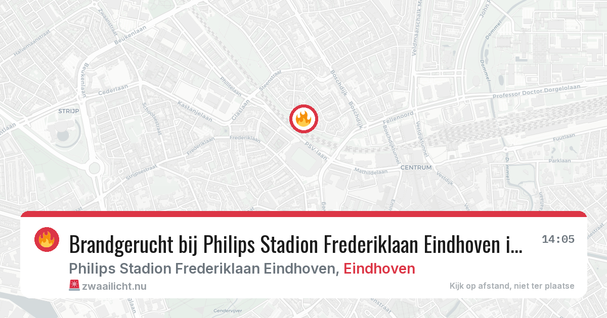Brandgerucht bij Philips Stadion Frederiklaan Eindhoven in Eindhoven — 28 mei 2026