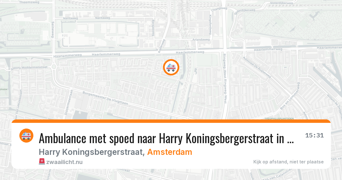Ambulance met spoed naar Harry Koningsbergerstraat in Amsterdam — 9 jun 2026