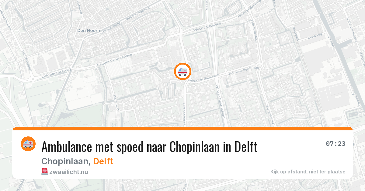 Ambulance met spoed naar Chopinlaan in Delft — 23 mrt 2026