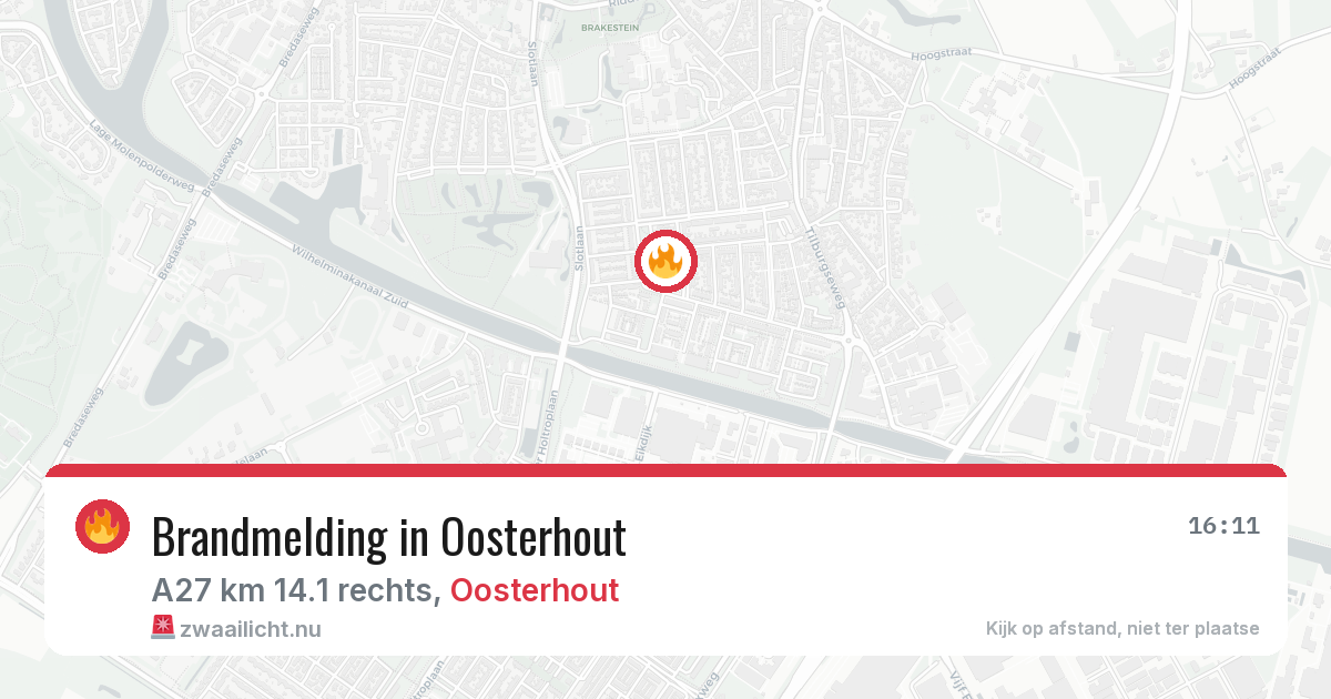 Brandmelding in Oosterhout — 20 mrt 2026