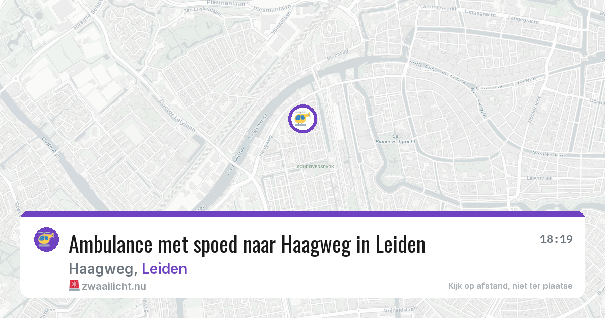 Ambulance met spoed naar Haagweg in Leiden — 14 jul 2026