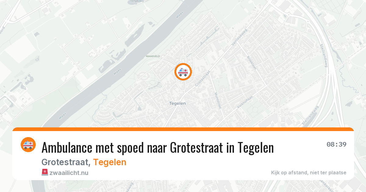Ambulance met spoed naar Grotestraat in Tegelen — 19 jul 2026