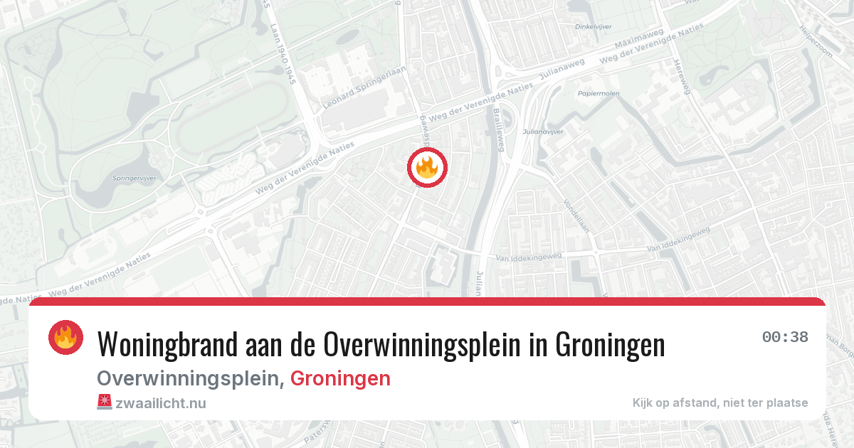 Woningbrand aan de Overwinningsplein in Groningen — 26 mrt 2026