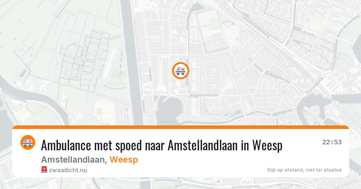 Ambulance met spoed naar Amstellandlaan in Weesp — 7 mrt 2026