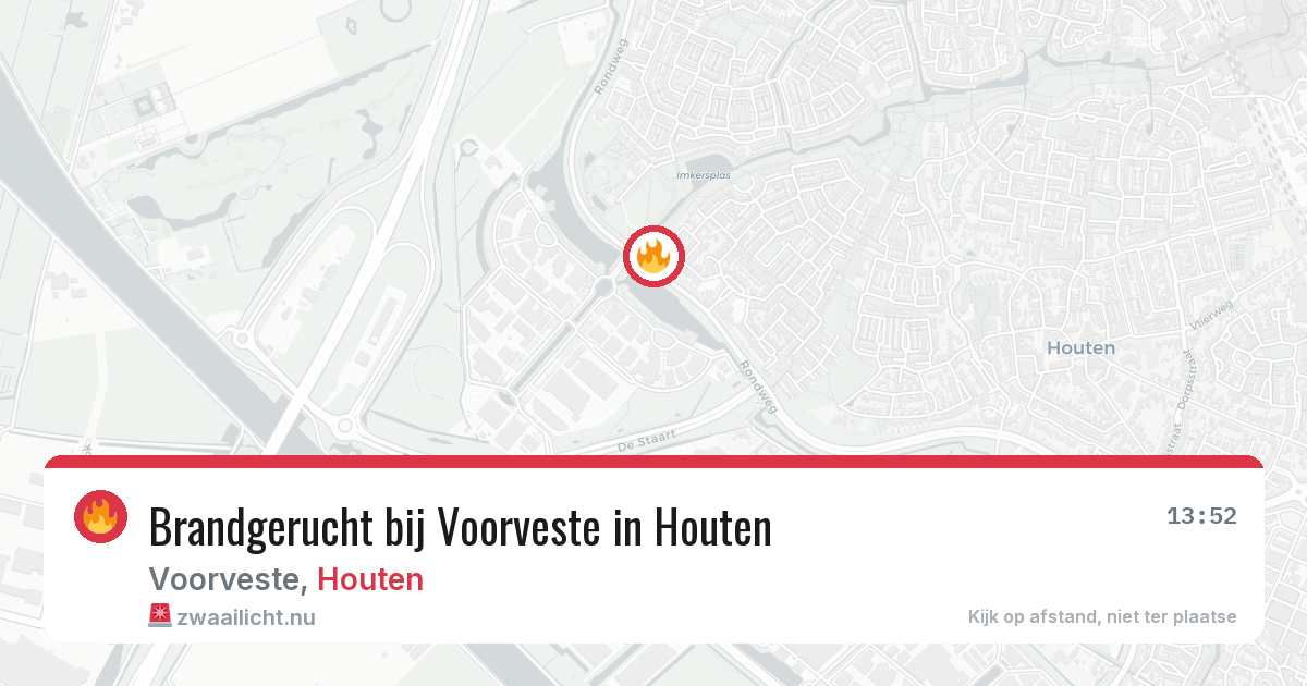 Brandgerucht bij Voorveste in Houten — 20 jul 2026