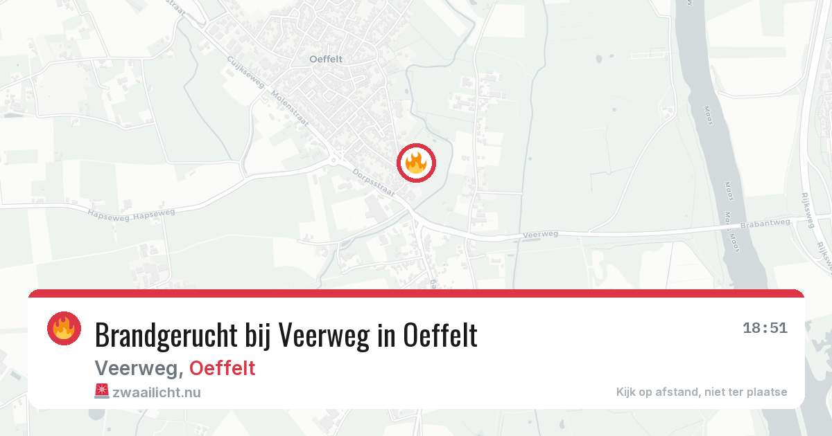 Brandgerucht bij Veerweg in Oeffelt — 14 feb 2026