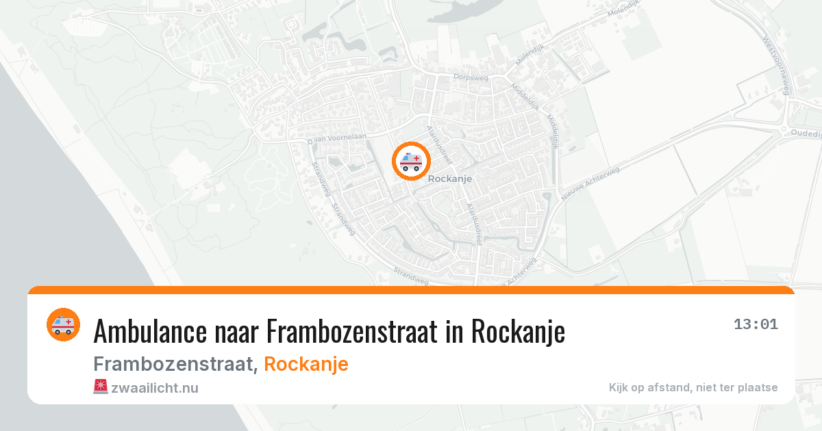 Ambulance naar Frambozenstraat in Rockanje — 19 jul 2026