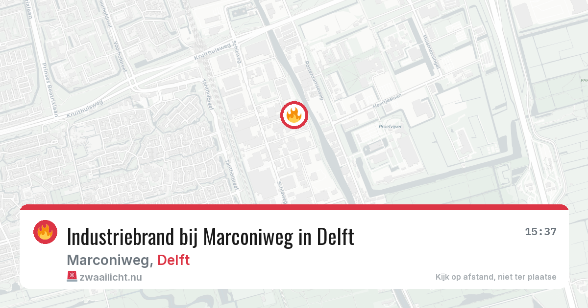 Industriebrand bij Marconiweg in Delft — 22 jul 2026