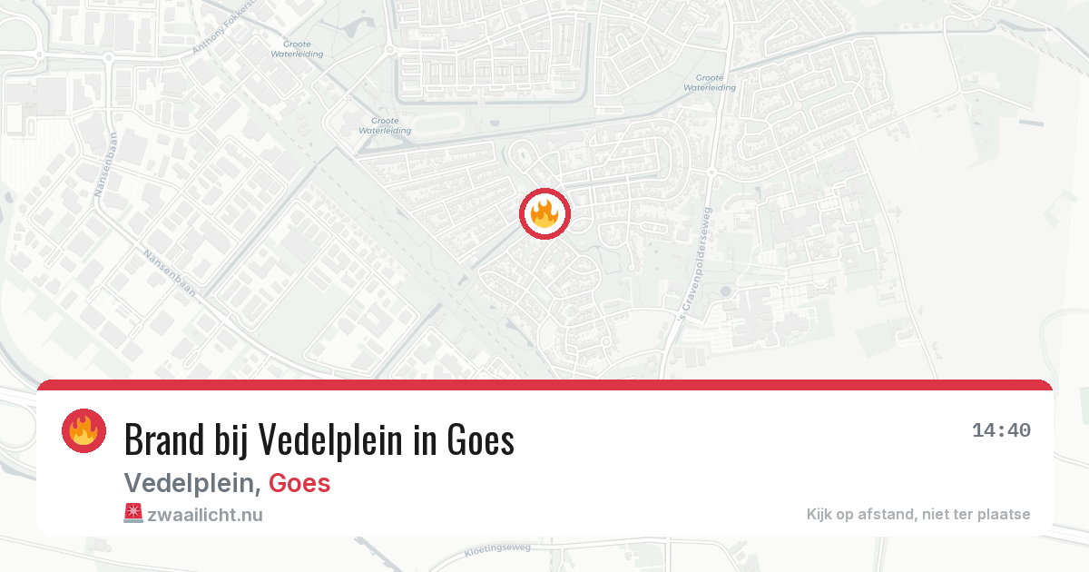 Brand bij Vedelplein in Goes — 21 apr 2026