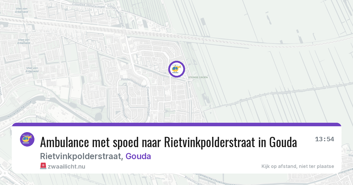 Ambulance met spoed naar Rietvinkpolderstraat in Gouda — 20 jul 2026