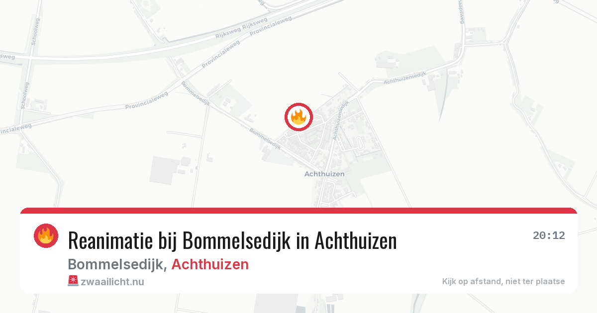 Reanimatie bij Bommelsedijk in Achthuizen — 15 mrt 2026