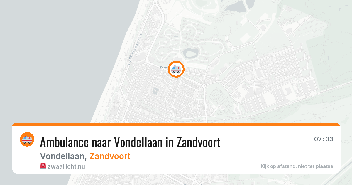 Ambulance naar Vondellaan in Zandvoort — 23 jul 2026
