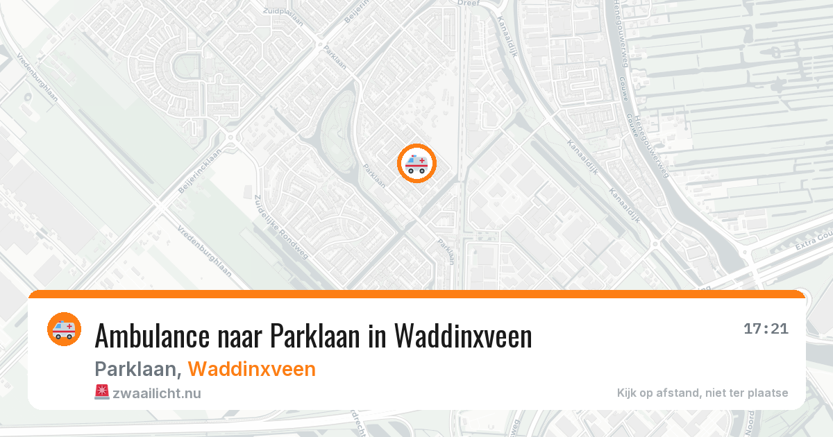 Ambulance naar Parklaan in Waddinxveen — 15 mei 2026