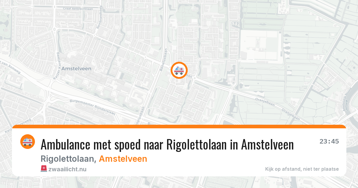 Ambulance met spoed naar Rigolettolaan in Amstelveen — 17 jul 2026